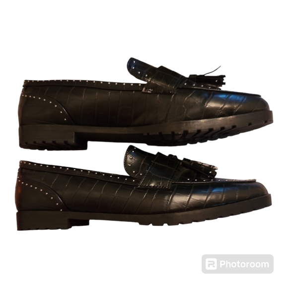 NWOT* Zara* Animal Print* Micro Studded* Loafers* Black* Sz EU42/US10 - Picture 3 of 6
